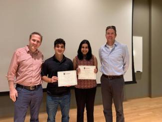 Left to right: Dr. Fikri Avci, Javid Aceil, Anjali Shenoy, and Dr. Adam Barb