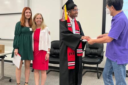 Sasha Stogniy and Paula Lemons (left) and Ishan Viash and Ying Xu (right)